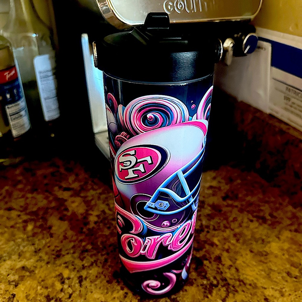 49ers Football -reddish, pinkish and Black/ BRAND NEW!!. Make them my self.